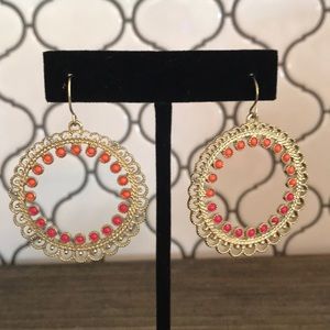 GOLD AND CORAL EARRINGS